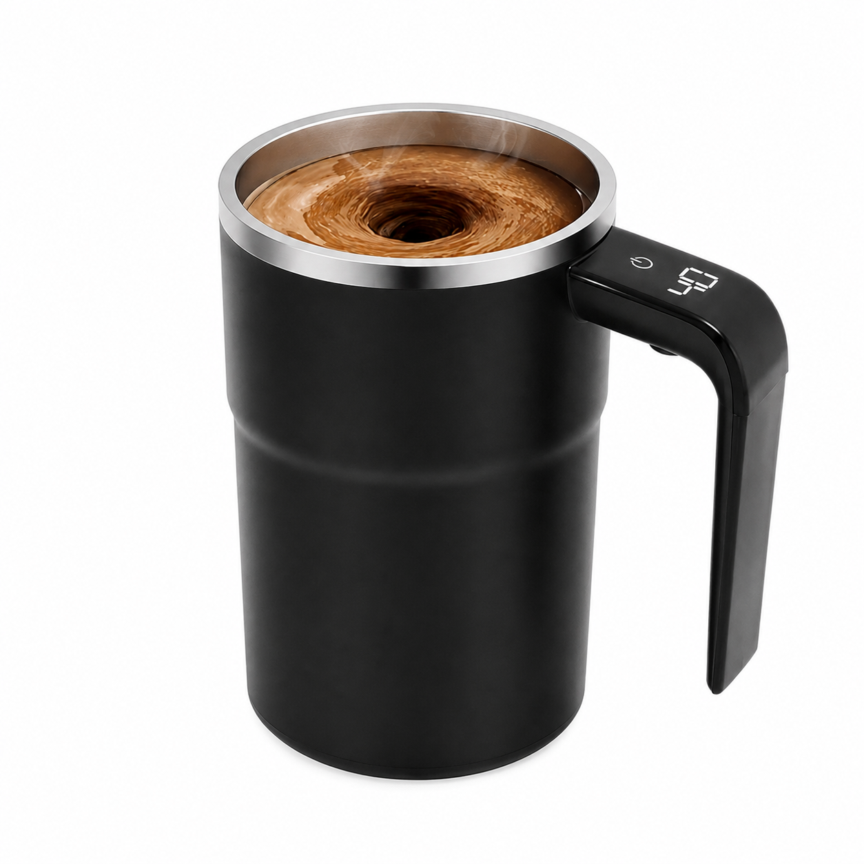 Self-Stirring Electric Coffee Mug with Digital Temperature Display
