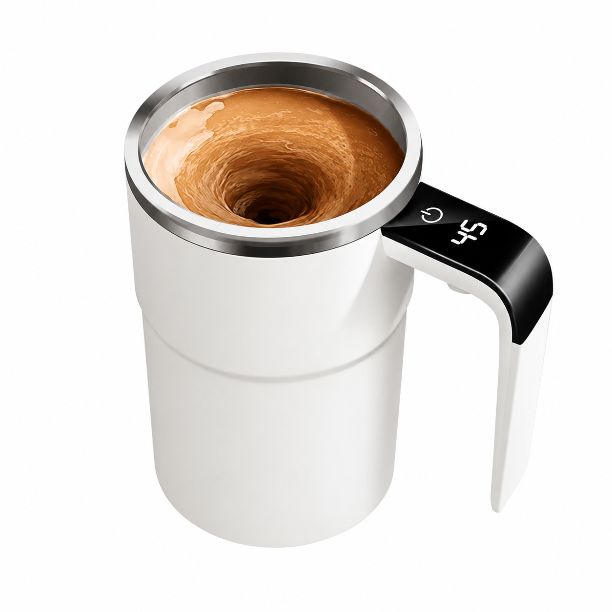 Self-Stirring Electric Coffee Mug with Digital Temperature Display
