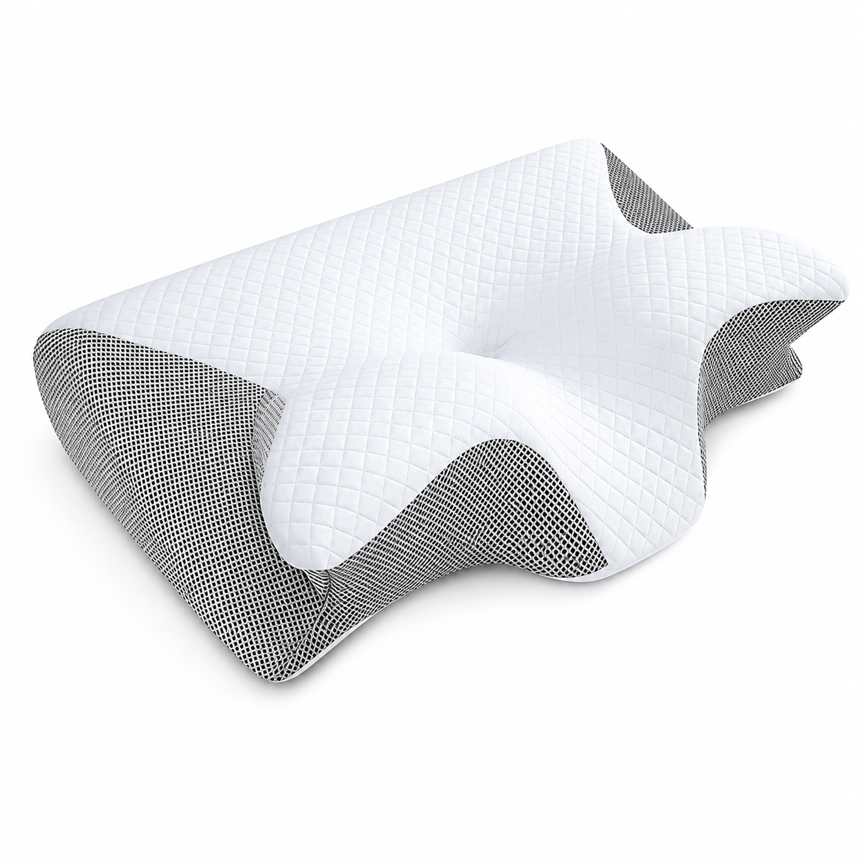 Ergonomic Memory Foam Neck Pillow for Side, Back & Stomach Sleepers